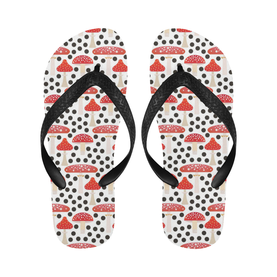 Red mushroom dot pattern Unisex Flip Flops