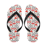 Red mushroom dot pattern Unisex Flip Flops