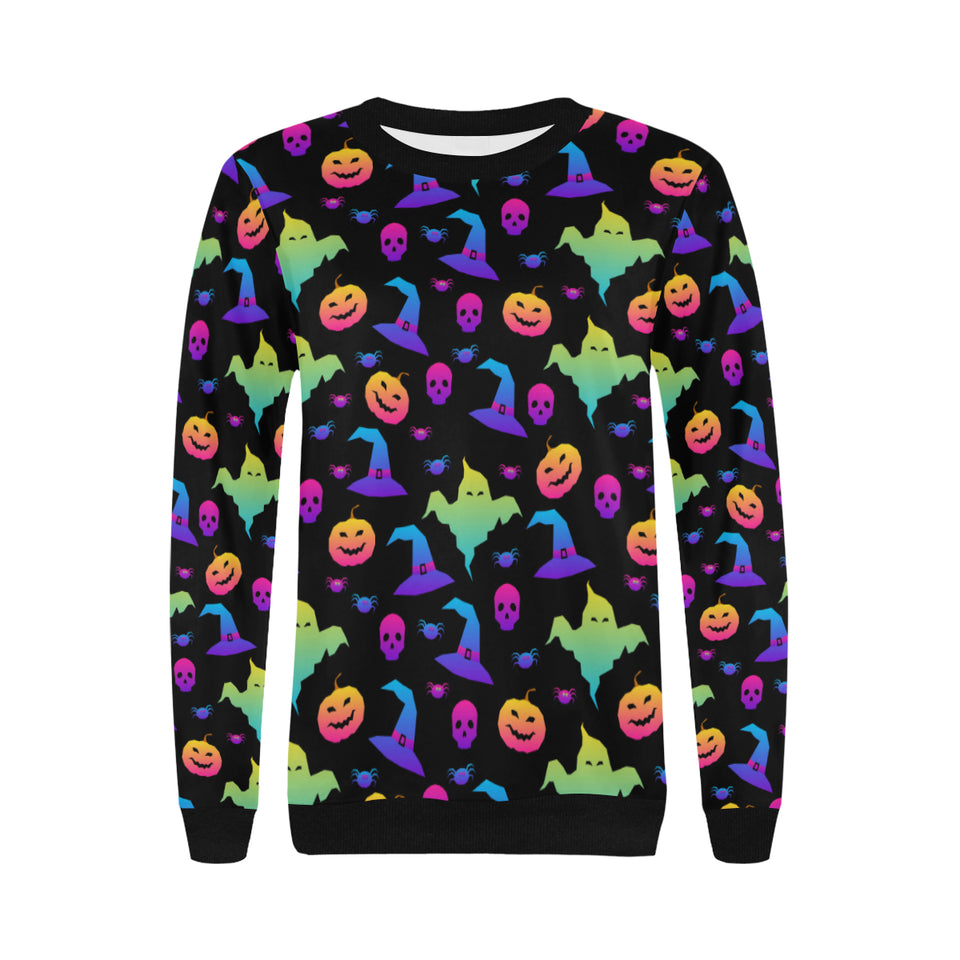 Colorful halloween background Women's Crew Neck Sweatshirt
