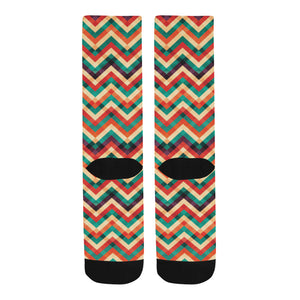 zigzag  chevron colorful pattern Crew Socks