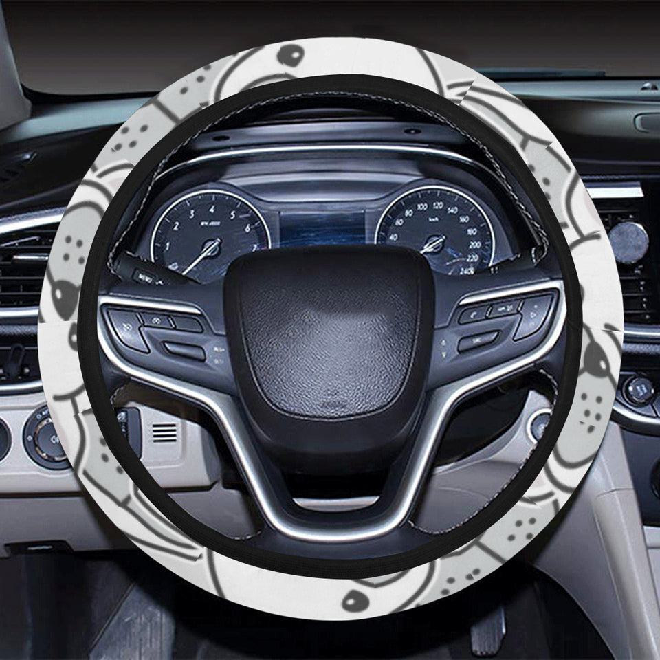 Cute french bulldog head pattern Car Steering Wheel Cover