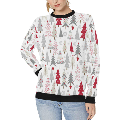 Cute Christmas tree pattern Women's Crew Neck Sweatshirt