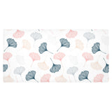 Black Gray Cream coral ginkgo leaves pattern Tablecloth