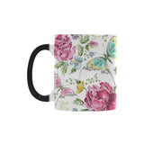 Hand drawn butterfly rose Morphing Mug Heat Changing Mug