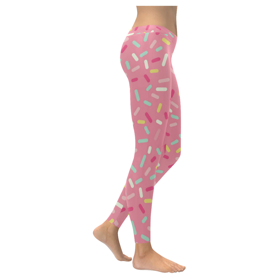 Pink donut glaze candy pattern Women's Legging Fulfilled In US
