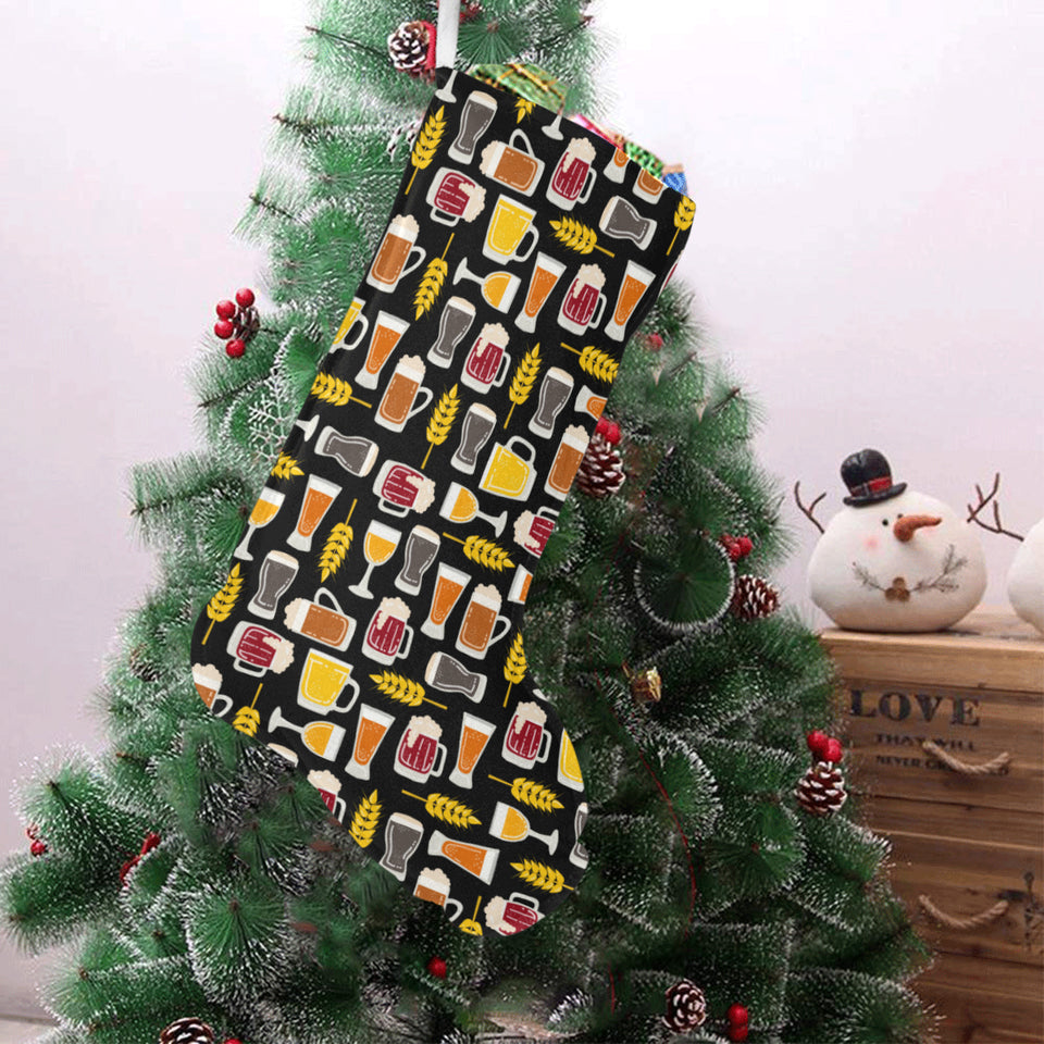 Beer type pattern Christmas Stocking