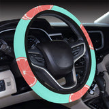 Grapefruit green background Car Steering Wheel Cover