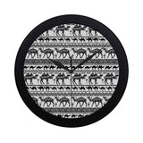 Camel polynesian tribal pattern Elegant Black Wall Clock