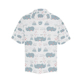 cute rhino heart pattern Men's All Over Print Hawaiian Shirt