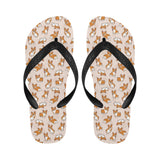 Cute Corgis Pattern pink background Unisex Flip Flops