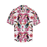 Toucan flower design pattern Men's All Over Print Hawaiian Shirt