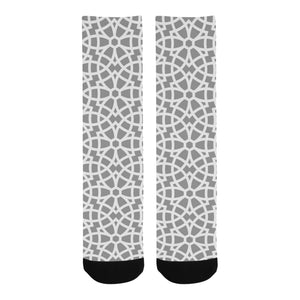 arabic gray pattern Crew Socks