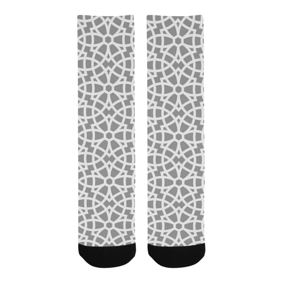 arabic gray pattern Crew Socks