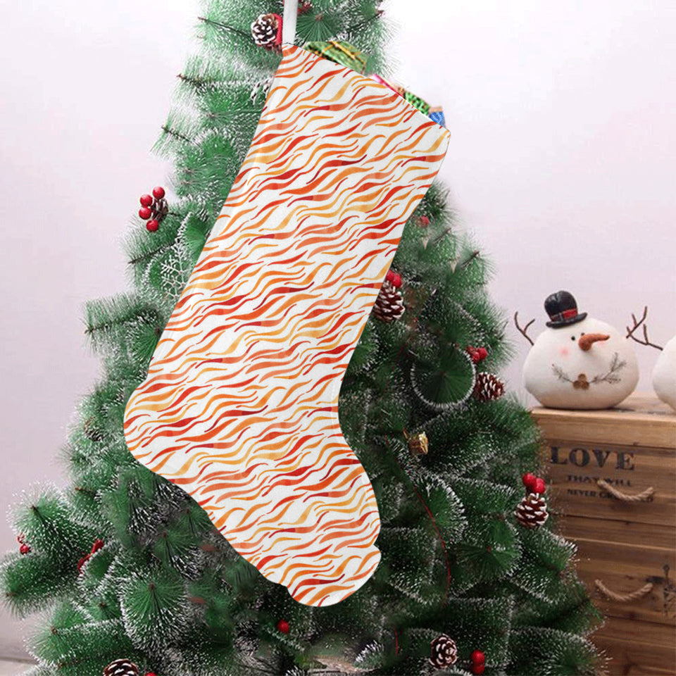 Fire flame watercolor pattern Christmas Stocking