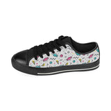 Candy design pattern Men's Low Top Canvas Shoes Black