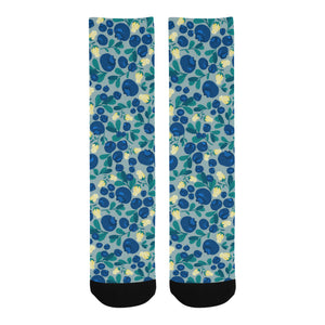 blueberry design pattern Crew Socks