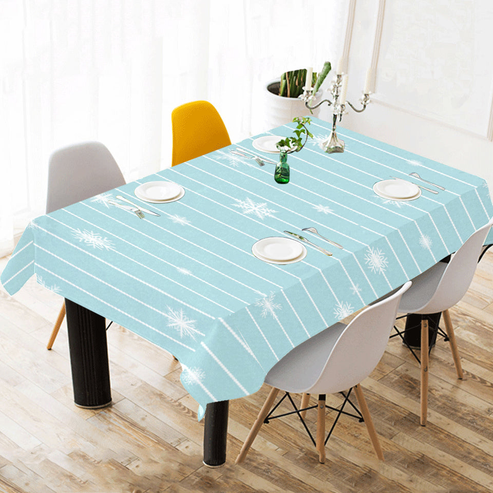 Snowflake pattern blue stripe background Tablecloth