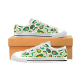 Avocado design pattern Men's Low Top Shoes White