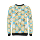 Bee honeycomb pattern Women's Crew Neck Sweatshirt