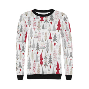 Cute Christmas tree pattern Women's Crew Neck Sweatshirt