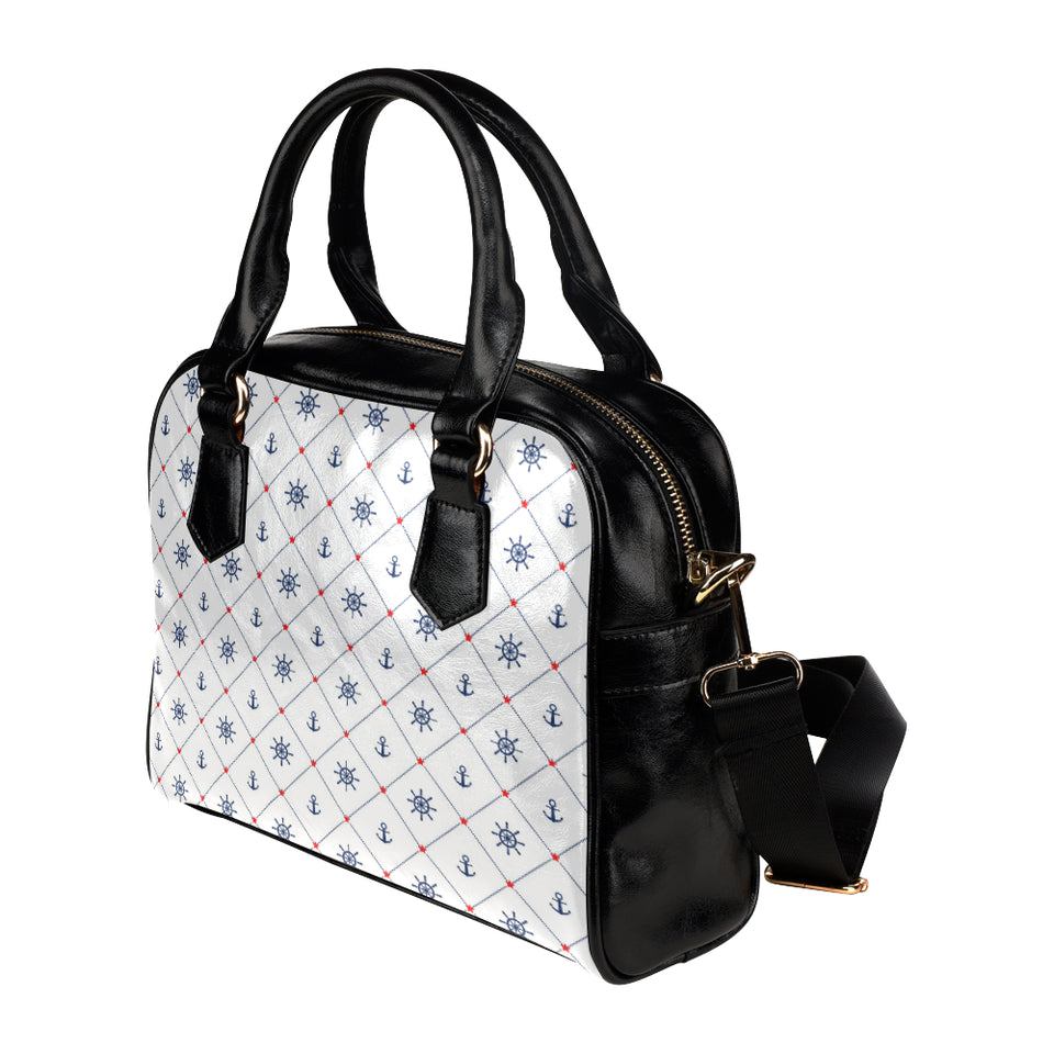 Anchor rudder nautical design pattern Shoulder Handbag