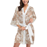 Beautiful hexagon japanese  pattern Women's Short Kimono Robe