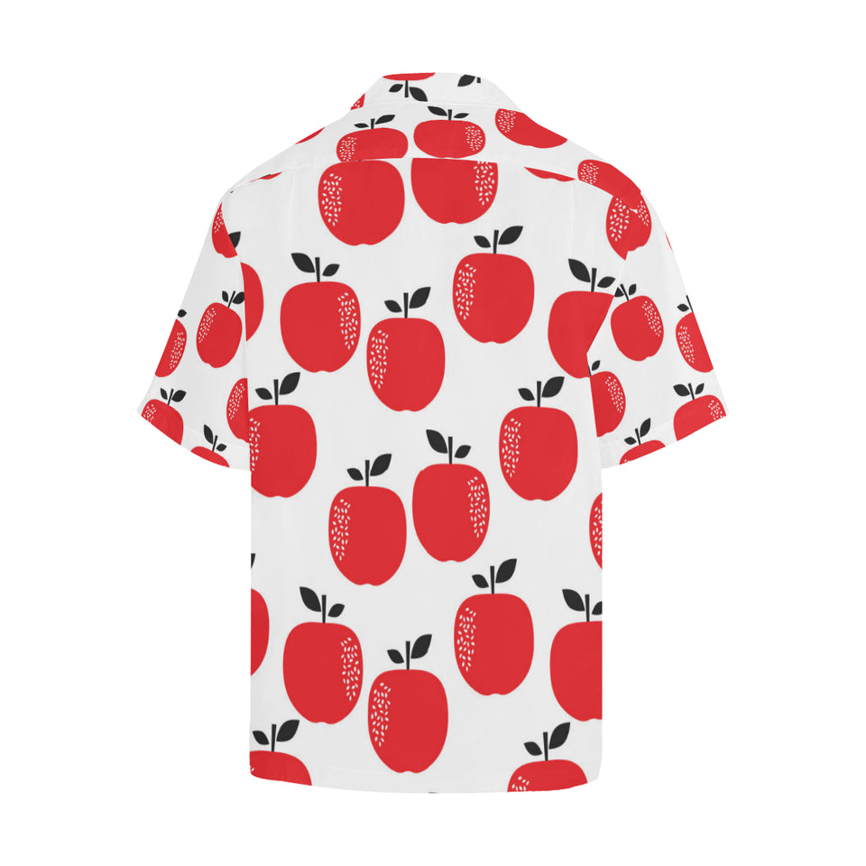 red apples white background Men's All Over Print Hawaiian Shirt