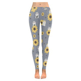 Cute hamster sunflower pattern background Women's Legging Fulfilled In US