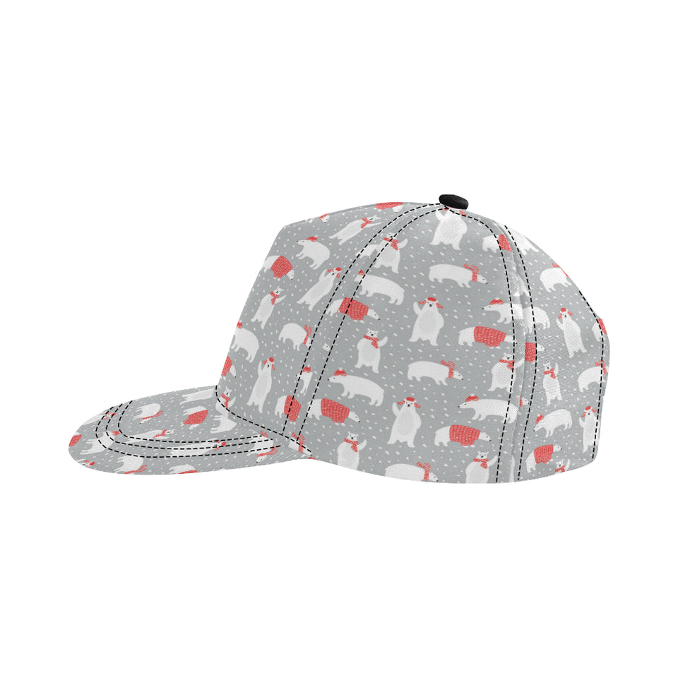 Cute polar bear christmas snow pattern All Over Print Snapback Cap