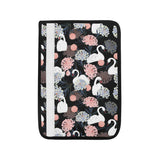 white swan blooming flower pattern Car Seat Belt Cover