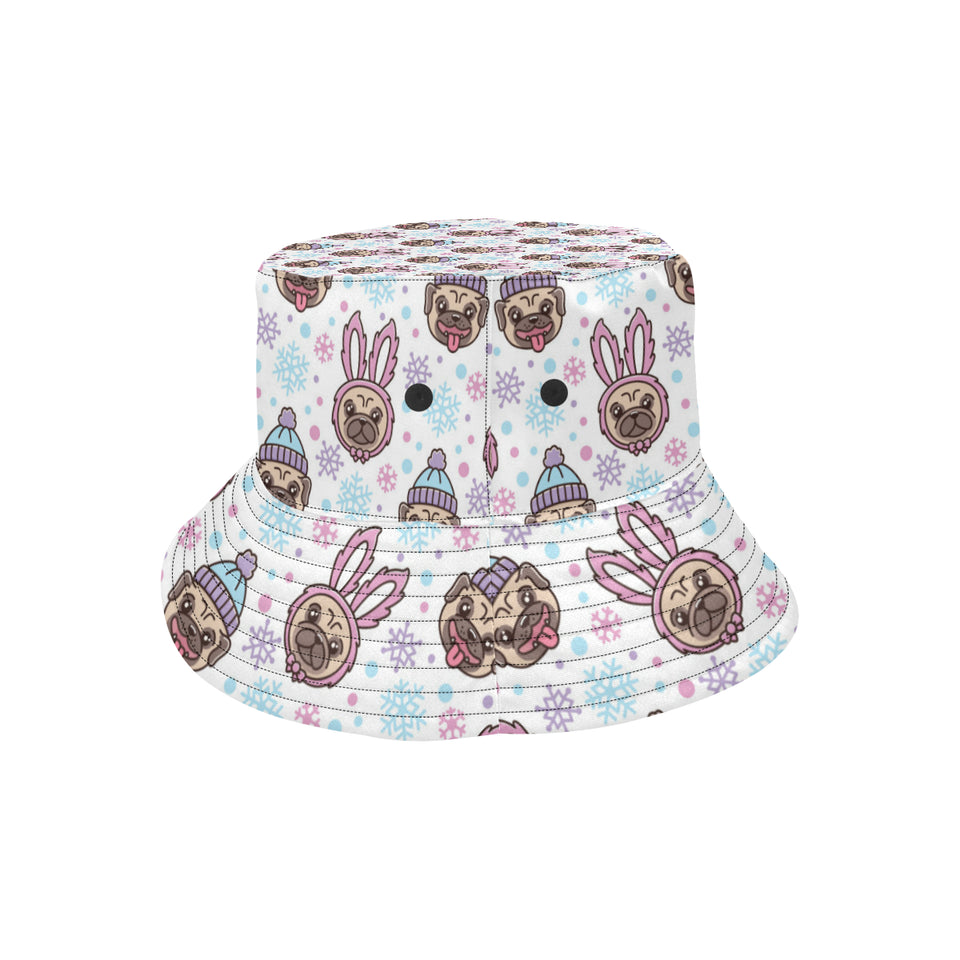 Cute pug hat rabbit costume pattern Unisex Bucket Hat