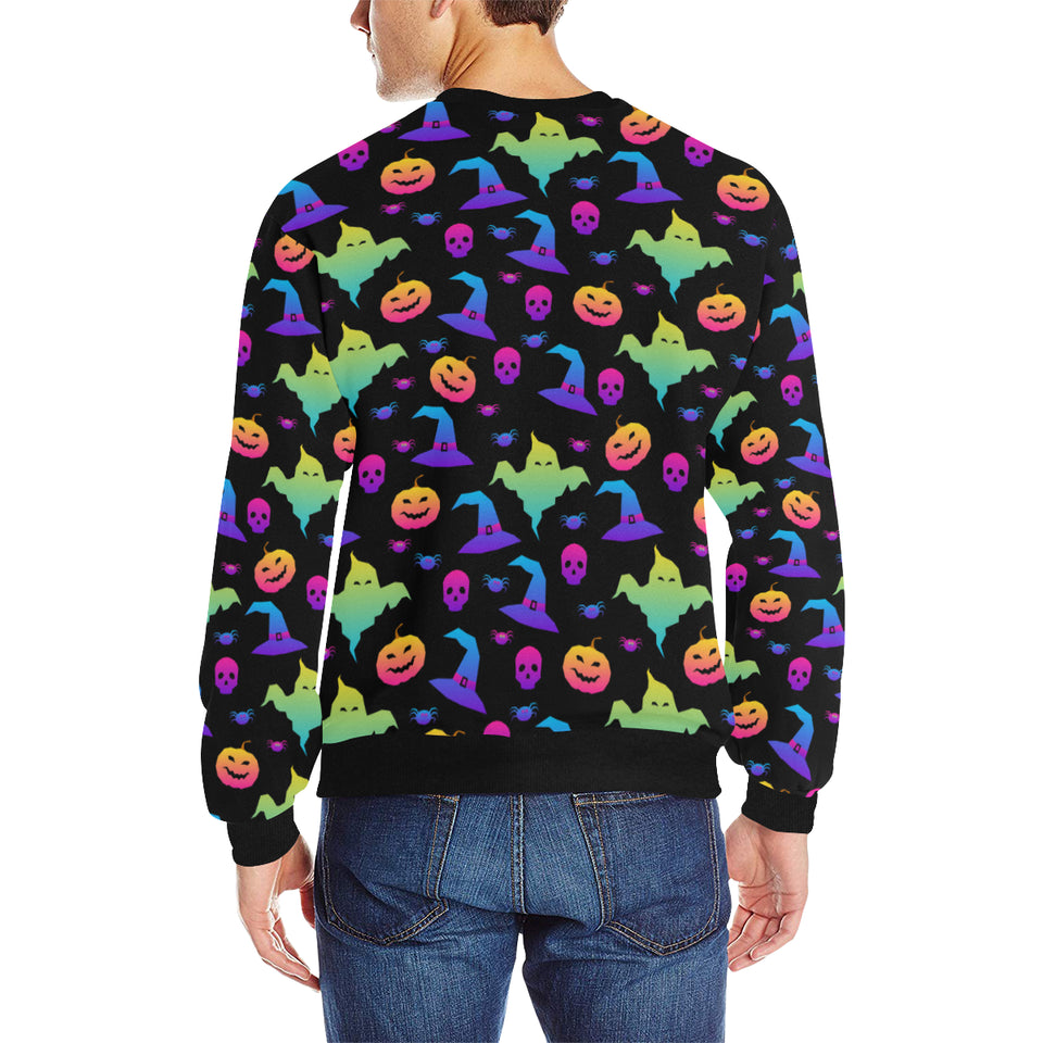 Colorful halloween background Men's Crew Neck Sweatshirt