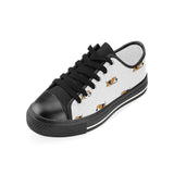 Cute beagle dog sleeping pattern Kids' Boys' Girls' Low Top Canvas Shoes Black