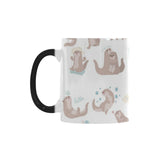 Cute sea otters pattern Morphing Mug Heat Changing Mug