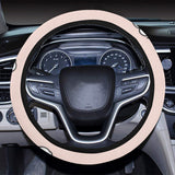 Cute bee flower pattern pink background Car Steering Wheel Cover