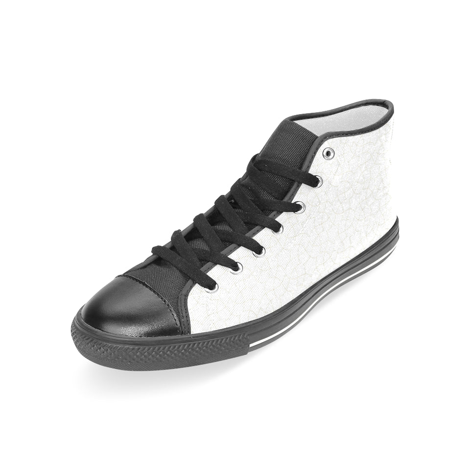 arabic white pattern Women's High Top Canvas Canvas Shoes Black