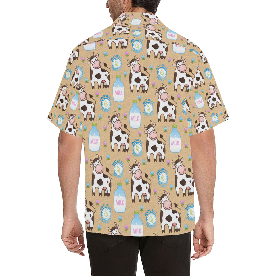 Cow bottle of milk pattern Men's All Over Print Hawaiian Shirt