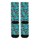 Boomerang Australian aboriginal ornament blue back Crew Socks
