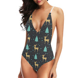 Deers star tree pattern Women's One-Piece Swimsuit