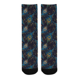 Beautiful peacock feather pattern Crew Socks