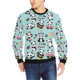 Cute baby panda pattern Men's Crew Neck Sweatshirt