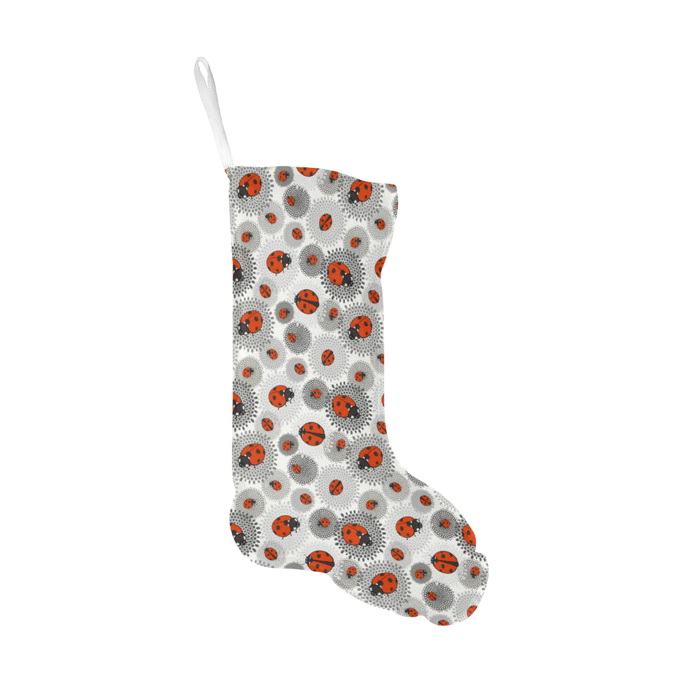 Ladybug Pattern Print Design 05 Christmas Stocking