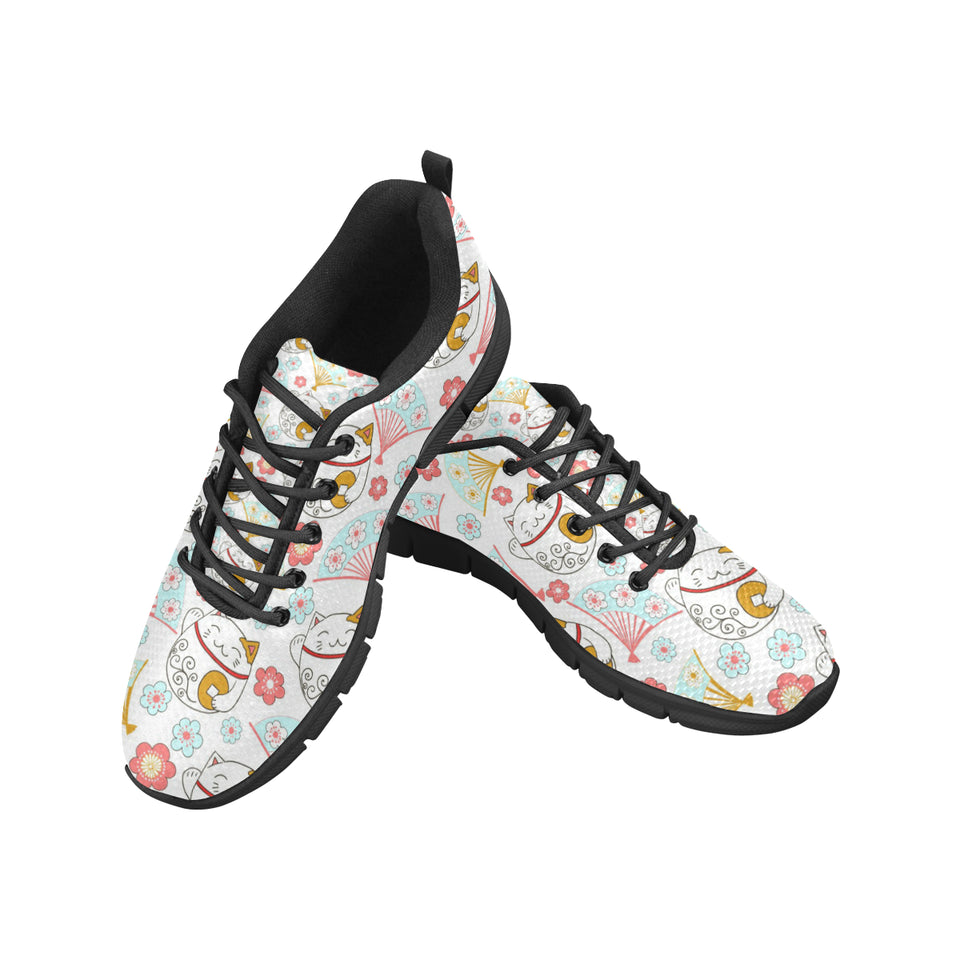 Maneki neko cat fan sakura Women's Sneaker Shoes