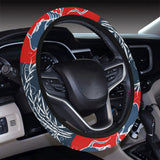 Fancy Carps hand drawn japanese art Car Steering Wheel Cover
