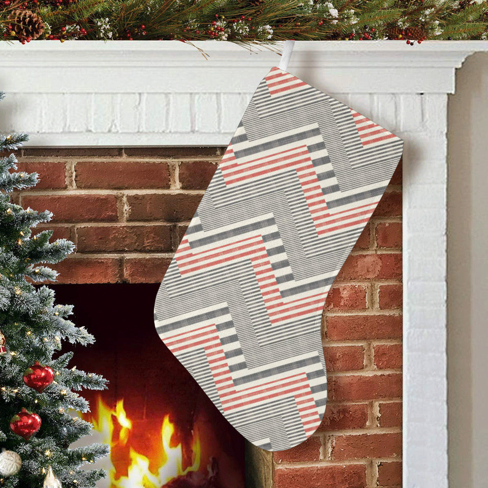 zigzag chevron striped pattern Christmas Stocking