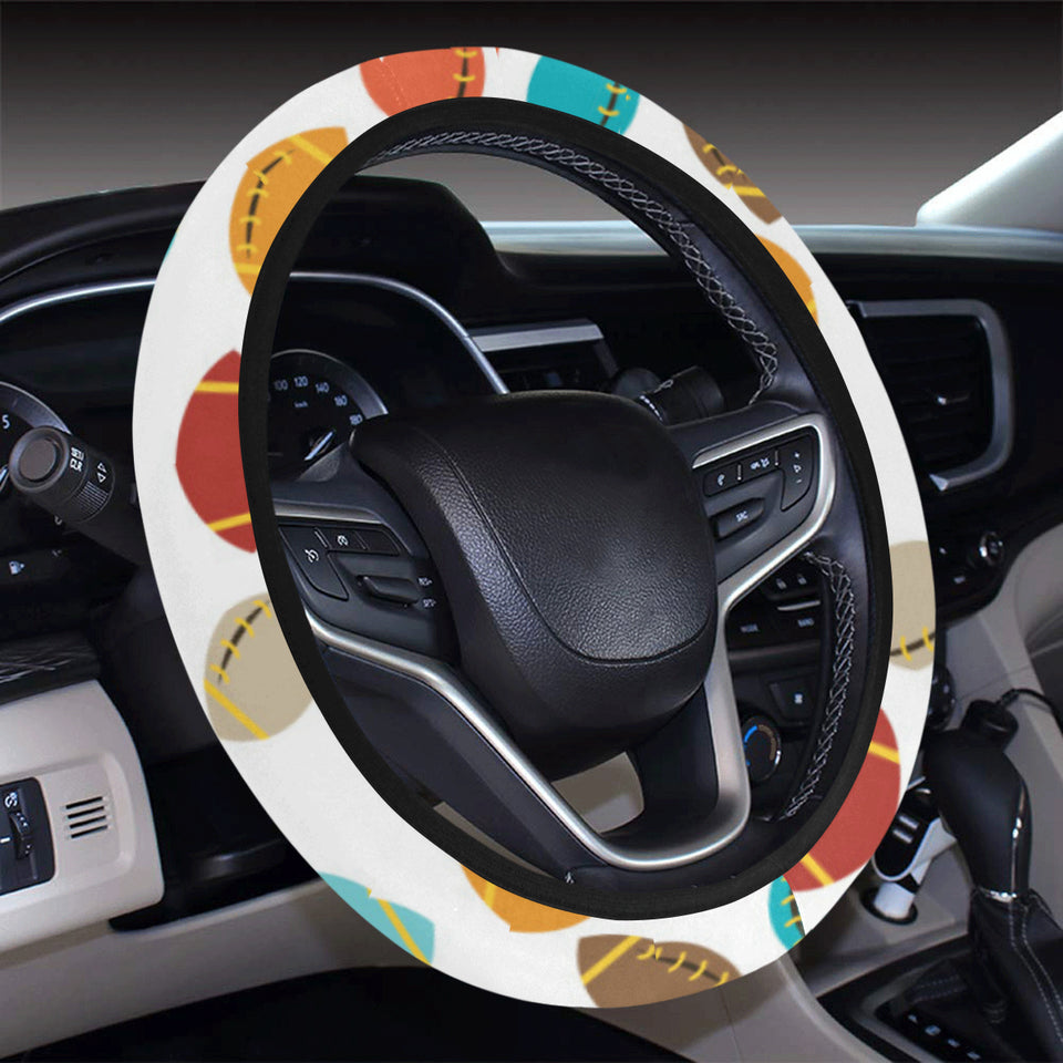 Colorful american football ball pattern Car Steering Wheel Cover