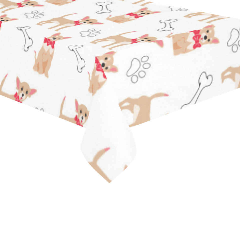 Chihuahua bone paw pattern Tablecloth