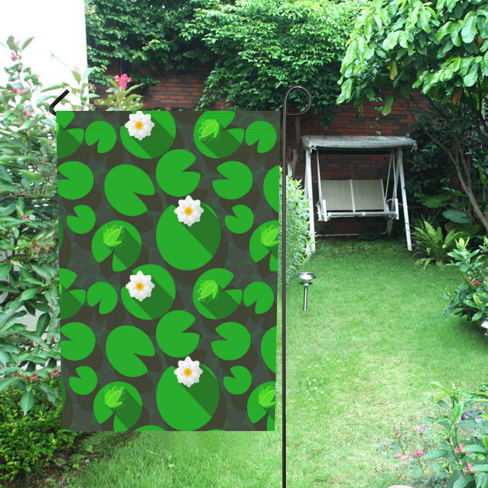 Frog waterlily pattern House Flag Garden Flag