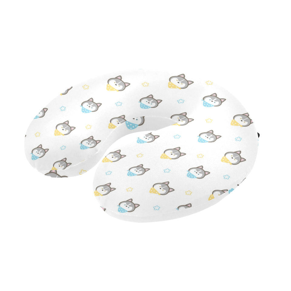 Cute Siberian Husky pattern U-Shaped Travel Neck Pillow