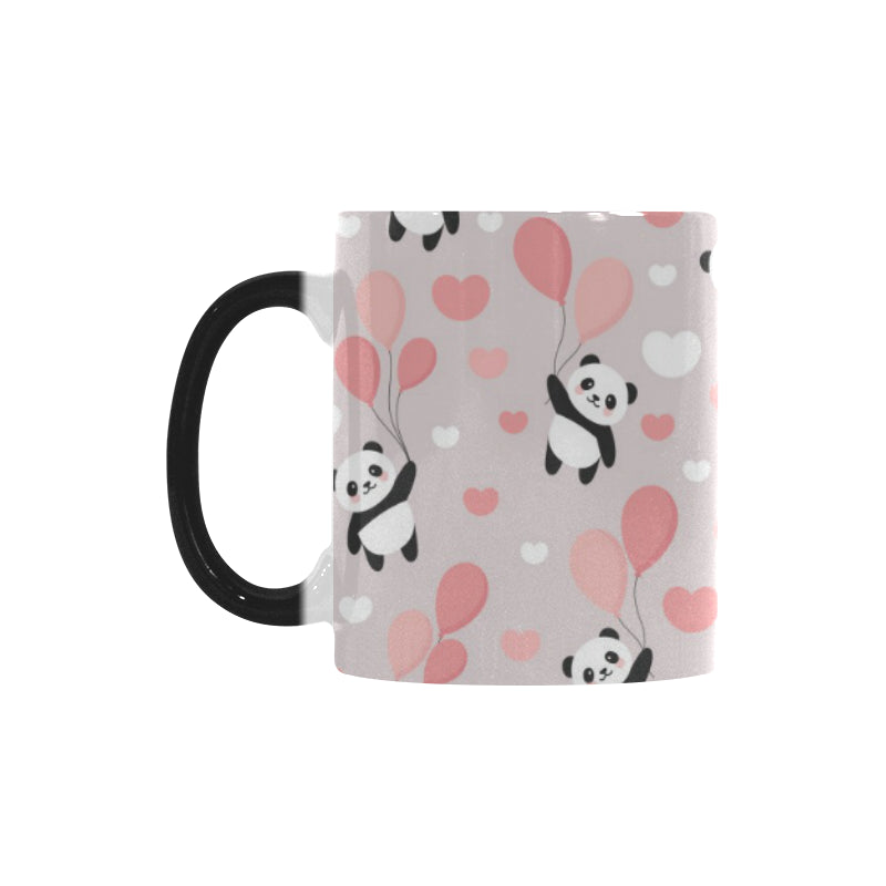 Cute panda ballon heart pattern Morphing Mug Heat Changing Mug